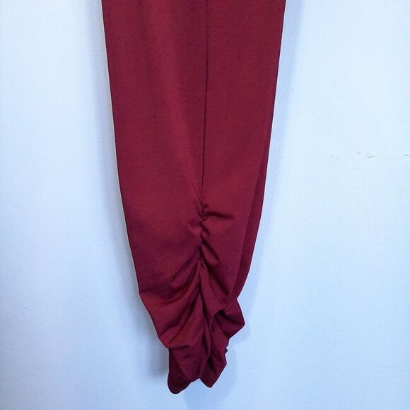 3/$20 Another Story Burgundy Ruched Ankle Pants Womens Size Small Red - Picture 6 of 13
